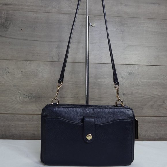 Coach Handbags - Coach 53529 Navy Leather Noa Pop Up Messenger Crossbody Shoulder Bag